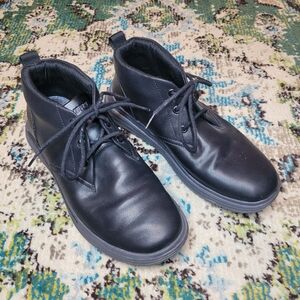 Skechers Proven Yermo Black Leather Ankle Boots, Size Mens 9 EUR 42